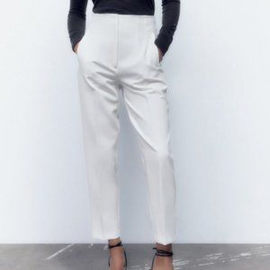 ZARA High-Waisted Pants - White | 2162/888 - Size L